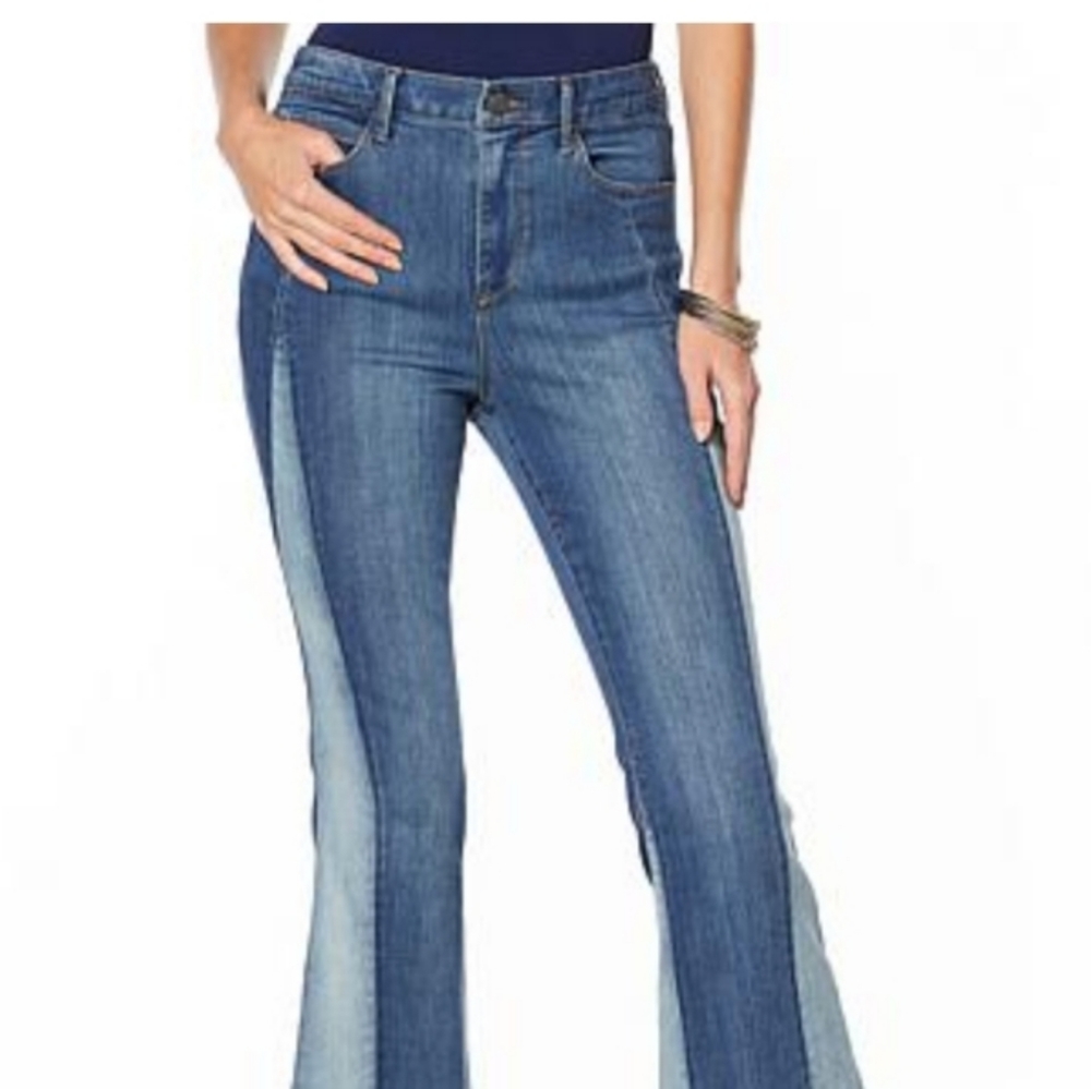 Skinny girl flared colorblock Jean's